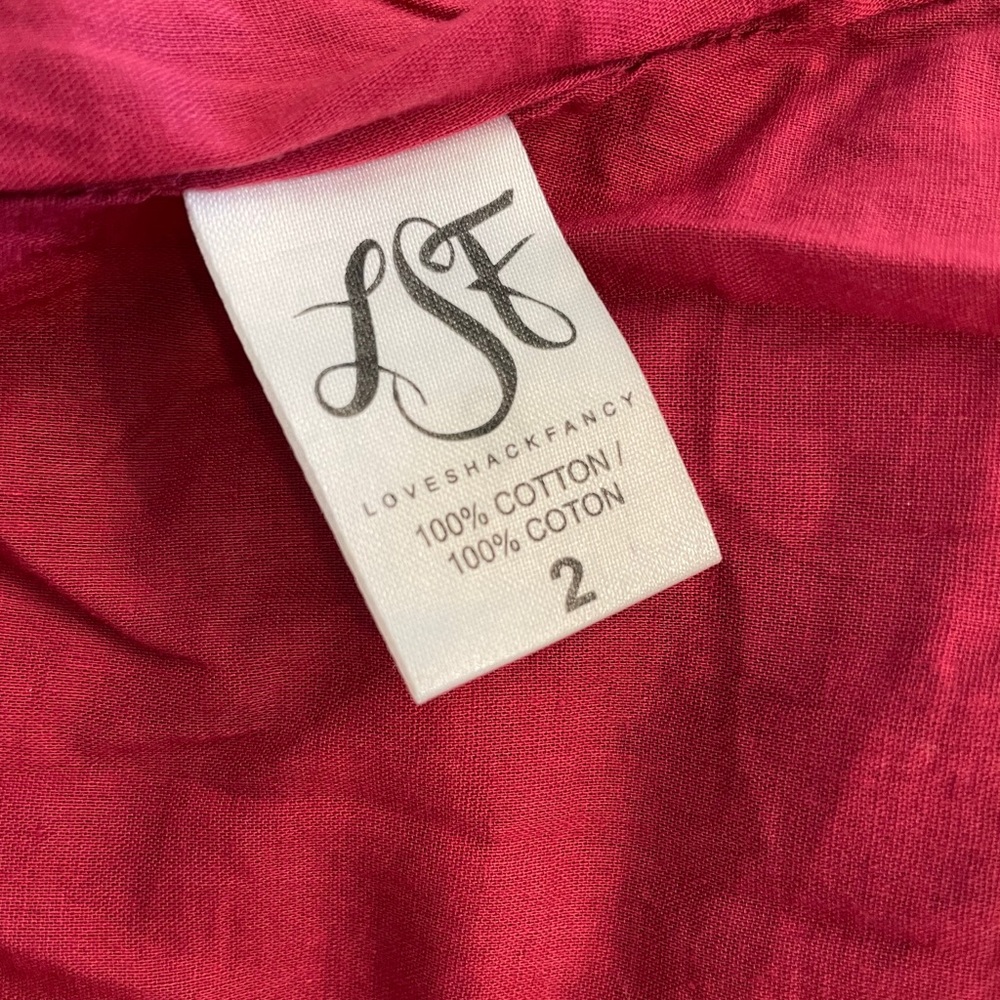 ❤️Love Shack Fancy Red Dress sz2❤️ - Picture 8 of 9